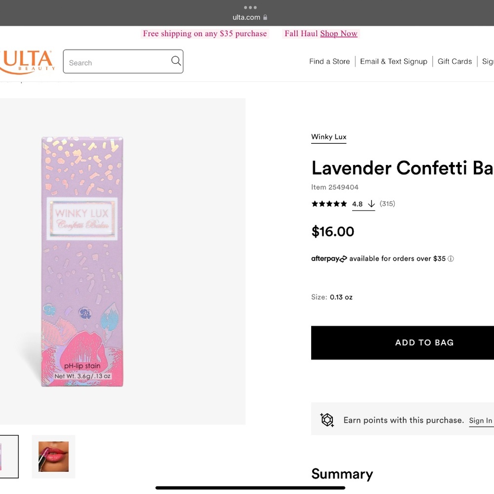 WInky Lux pH Lip Balm Confetti Lavender